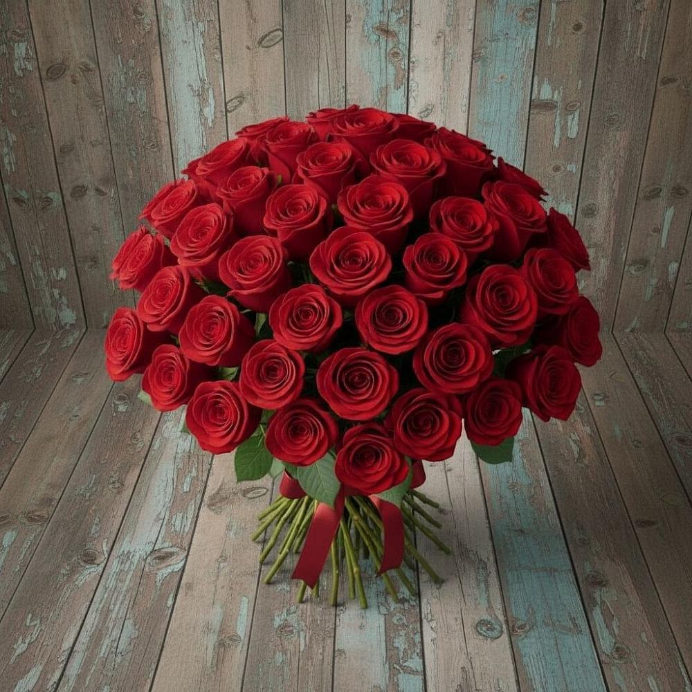 Букет 55 Красных роз Фридом в Сармаково
