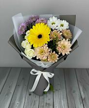 Букет цветов из:  Розы, Герберы и Хризантемы #REPLACE_PRED# Сармаково