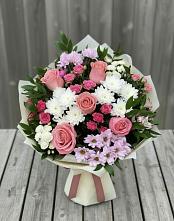 Букет цветов из:  Альстромерии, Гвоздики, Розы и Хризантемы #REPLACE_PRED# Сармаково