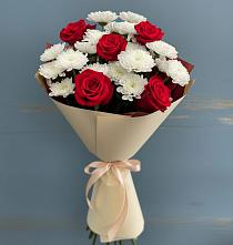 Букет цветов из:  Розы и Хризантемы #REPLACE_PRED# Сармаково