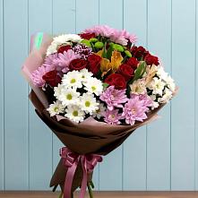 Букет цветов из:  Розы, Хризантемы и Альстромерии в Сармаково