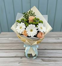 Букет цветов из:  Герберы, Розы и Хризантемы #REPLACE_PRED# Сармаково