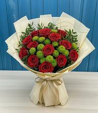 Букет цветов из:  Розы и Хризантемы в Сармаково