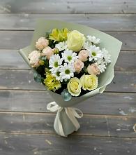 Букет цветов из:  Альстромерии, Розы и Хризантемы #REPLACE_PRED# Сармаково